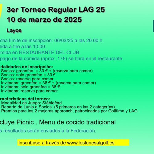 3er Torneo Regular LAG 25