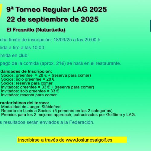 9ª Torneo Regular LAG 2025