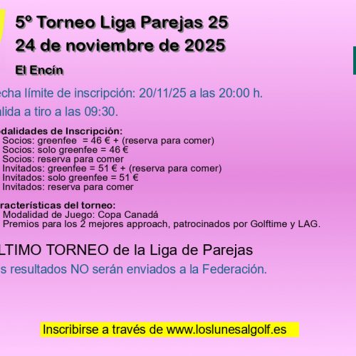 5º Torneo Liga Parejas 25