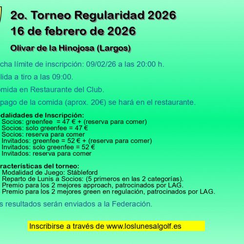 2o. Torneo Regularidad 2026