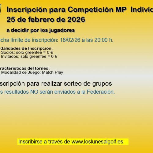 Inscripción para Competición MP  Individual