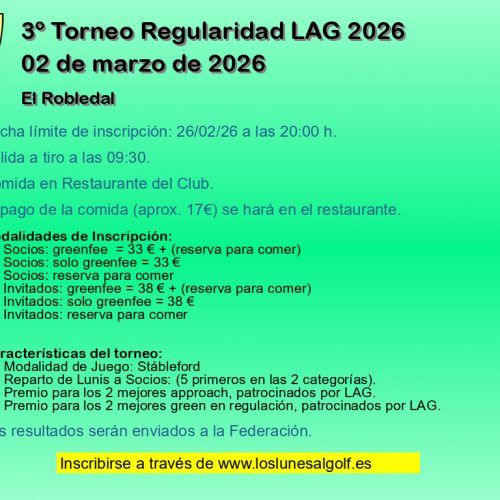3º Torneo Regularidad LAG 2026