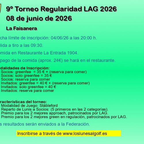 9º Torneo Regularidad LAG 2026
