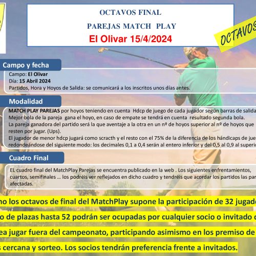 1/8 final MatchPlay Parejas